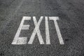 Exit sign on asphalt Royalty Free Stock Photo