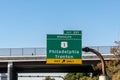 Exit 351 sign at Bensalem on the Pennsylvania Turnpike Royalty Free Stock Photo