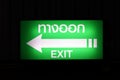 Exit Sign Box, Night Signage Box White arrow, green background Thai Word