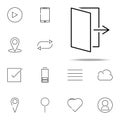exit sign icon. web, minimalistic icons universal set for web and mobile Royalty Free Stock Photo