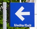 Exit Sign in Italy Royalty Free Stock Photo