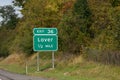 exit sign for Lover, Pennsylvania