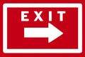 Exit sign in red and white