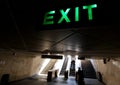 Exit sign - University Passage - downtown Bucharest Royalty Free Stock Photo