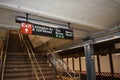 An Exit Stairs at the 125th Street station, Manhattan, New York City, USA Royalty Free Stock Photo