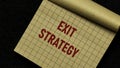 Exit Strategy Concept Written in Red Text on Brown Grid Notepad for Business Planning Royalty Free Stock Photo