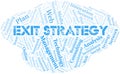 Exit Strategy word cloud create with text only. Royalty Free Stock Photo