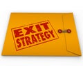 Exit Strategy Words Stamped Yellow Envelope Plan