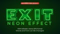 Exit Text Effect Neon Style Vector Royalty Free Stock Photo