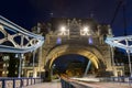 Exit from Tower Bridge which spans the Thames in London. Royalty Free Stock Photo