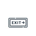exit vector icon isolated on white background. Outline, thin line exit icon for website design and mobile, app development. Thin Royalty Free Stock Photo