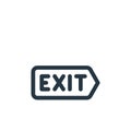 exit vector icon isolated on white background. Outline, thin line exit icon for website design and mobile, app development. Thin Royalty Free Stock Photo