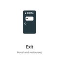 Exit vector icon on white background. Flat vector exit icon symbol sign from modern hotel and restaurant collection for mobile