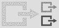 Exit Vector Mesh Carcass Model and Triangle Mosaic Icon Royalty Free Stock Photo