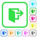 Exit vivid colored flat icons icons