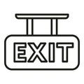 Exit wall sign icon outline vector. Stair escape