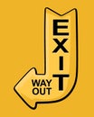 exit wayout with yellow background Royalty Free Stock Photo