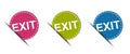 Exit Web Button - Colorful Vector Icons - Isolated On White Royalty Free Stock Photo