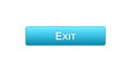 Exit web interface button blue color, application log-out, internet design