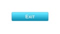 Exit web interface button blue color, application log-out, internet design Royalty Free Stock Photo