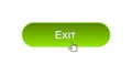 Exit web interface button clicked with mouse cursor, green color, log-out