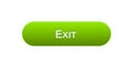 Exit web interface button green color, application log-out, internet design Royalty Free Stock Photo