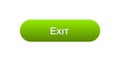 Exit web interface button green color, application log-out, internet design