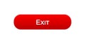 Exit web interface button red color, application log-out, internet design