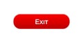 Exit web interface button red color, application log-out, internet design Royalty Free Stock Photo