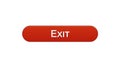 Exit web interface button wine red color, application log-out, internet design Royalty Free Stock Photo