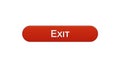 Exit web interface button wine red color, application log-out, internet design