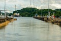 Exiting the Pedro Miguel locks on the Panama canal