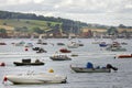 Exmouth, devon: low tide and sailing boats. speed boats