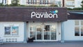 Exmouth, UK - August 03 2020: Pavilion theatre entrance on The Esplanade