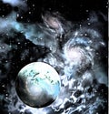 Exo-Solar Planet Painting Royalty Free Stock Photo