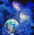 Exo-Solar Planet Painting Royalty Free Stock Photo