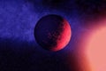 Exoplanet in deep space.Elements of this image were furnished by NASA Royalty Free Stock Photo