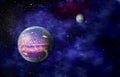 Exoplanet in deep space. Royalty Free Stock Photo