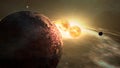 Exoplanet sunrise double star system