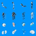 Exoskeleton Bionic Prosthetics Icons Set