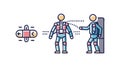 Exoskeleton Human Interaction Icon, Augmented Human, Future Prosthetics, vector design Generative AI Royalty Free Stock Photo