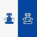 Exoskeleton, Robot, Space Line and Glyph Solid icon Blue banner Line and Glyph Solid icon Blue banner