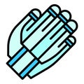 Exosuit hand icon vector flat