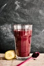 Exotic acai berry smoothie with banana