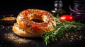 Exotic Bagel With Ketchup And Rosemary - A Fusion Of Flavors