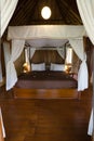 Exotic bamboo hut bedroom Royalty Free Stock Photo