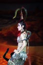 Exotic belly dance with snake