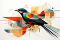 Exotic birds and their contours in graphic abstraction