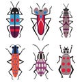 Exotic Bugs and Beetles Flat Design Icons