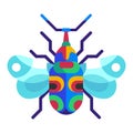 Exotic Bugs and Beetles Flat Design Icons Royalty Free Stock Photo